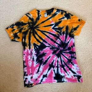 Tie-Dye T-Shirt - Orange, Pink, and Black